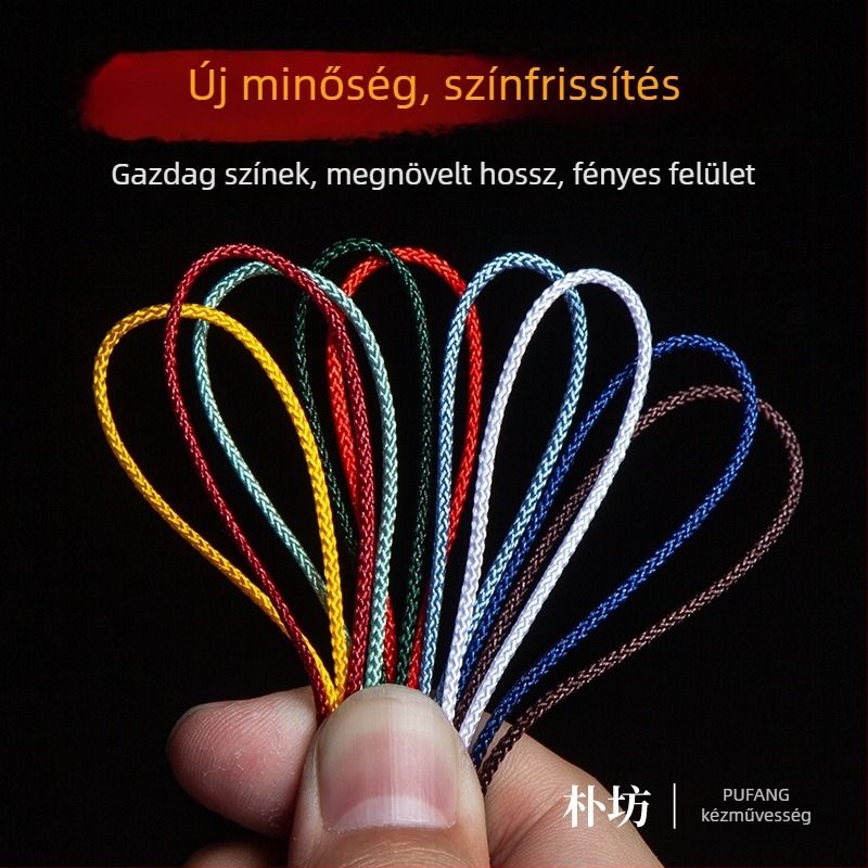 Nylonból készült, kézzel kötött karkötő jáde gyöngyökkel, Bodhi magvakkal, csillag-hold motívummal