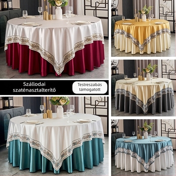 Clouds asztalterítő – kerek, poliészter, egyszínű minta, modern minimalist stílus, szállodai és bankett használatra