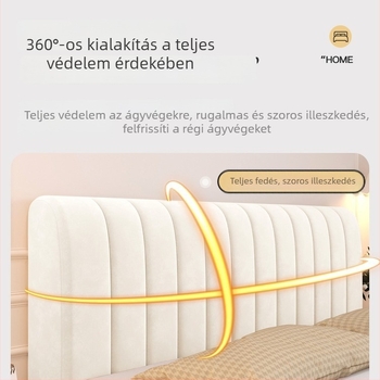 Tej velúr ágynemű- és fejvégvédő takaró kenyércsík mintával, minden évszakban használható, teljes ütésvédelmet nyújtó quiltelt porvédő