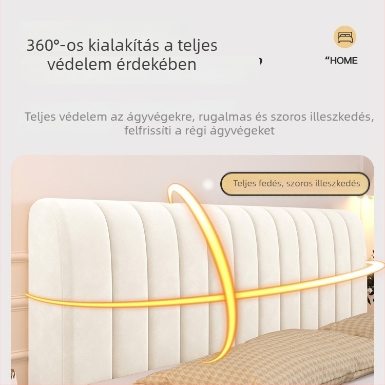 Tej velúr ágynemű- és fejvégvédő takaró kenyércsík mintával, minden évszakban használható, teljes ütésvédelmet nyújtó quiltelt porvédő