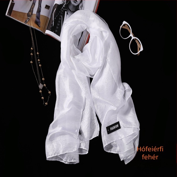 Hosszú strand-sál a napvédelemért, poliészter, warp knitting technikával, nyár, nőknek