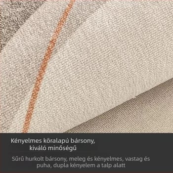 Félkör alakú bejárati szőnyeg geometriai mintával, hurkolt velúr, mosható