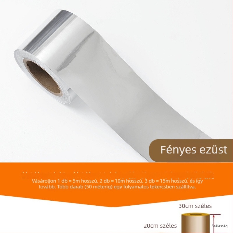 Megvastagított faliszegély matrica fémes hatású, üvegajtókeretekhez és képkeretekhez, dekoratív PVC szalag