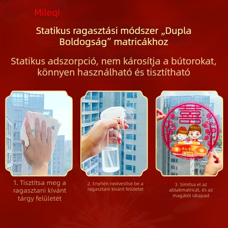 Lakásavató ablakdíszítő matricák – üvegablakokra és ajtókra, új otthon dekoráció, költözés, Újév, elektrostatikus matricák