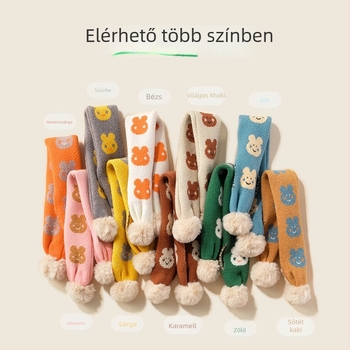 Kasmír sál nyuszi mintával, warp knitting technikával, szélesség 8,5 cm, uniszex, közepes hosszúság