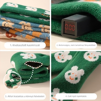 Kasmír sál nyuszi mintával, warp knitting technikával, szélesség 8,5 cm, uniszex, közepes hosszúság