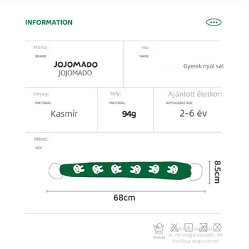 Kasmír sál nyuszi mintával, warp knitting technikával, szélesség 8,5 cm, uniszex, közepes hosszúság