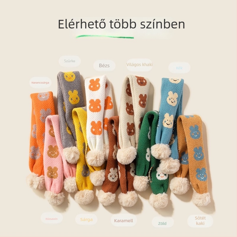 Kasmír sál nyuszi mintával, warp knitting technikával, szélesség 8,5 cm, uniszex, közepes hosszúság