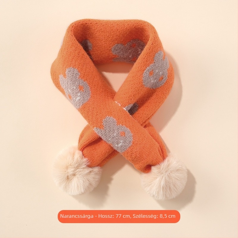 Kasmír sál nyuszi mintával, warp knitting technikával, szélesség 8,5 cm, uniszex, közepes hosszúság