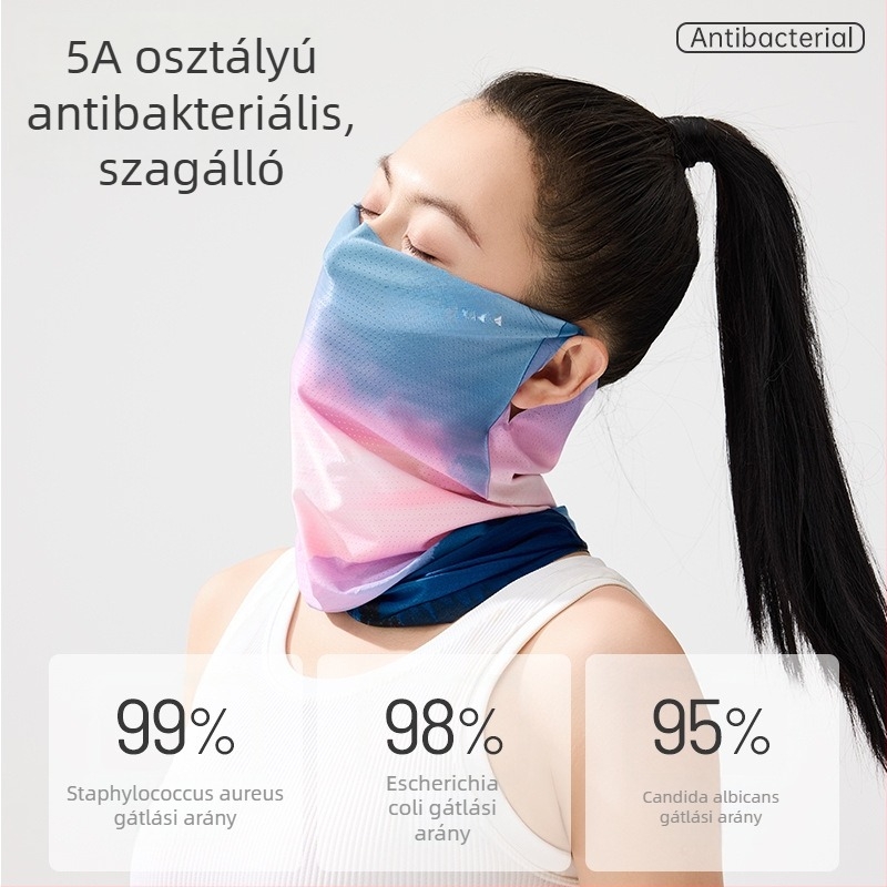 Ice Silk nyakmelegítő túrázáshoz és kerékpározáshoz — szélálló fejkendő és UV védelmet nyújtó arcmaszk