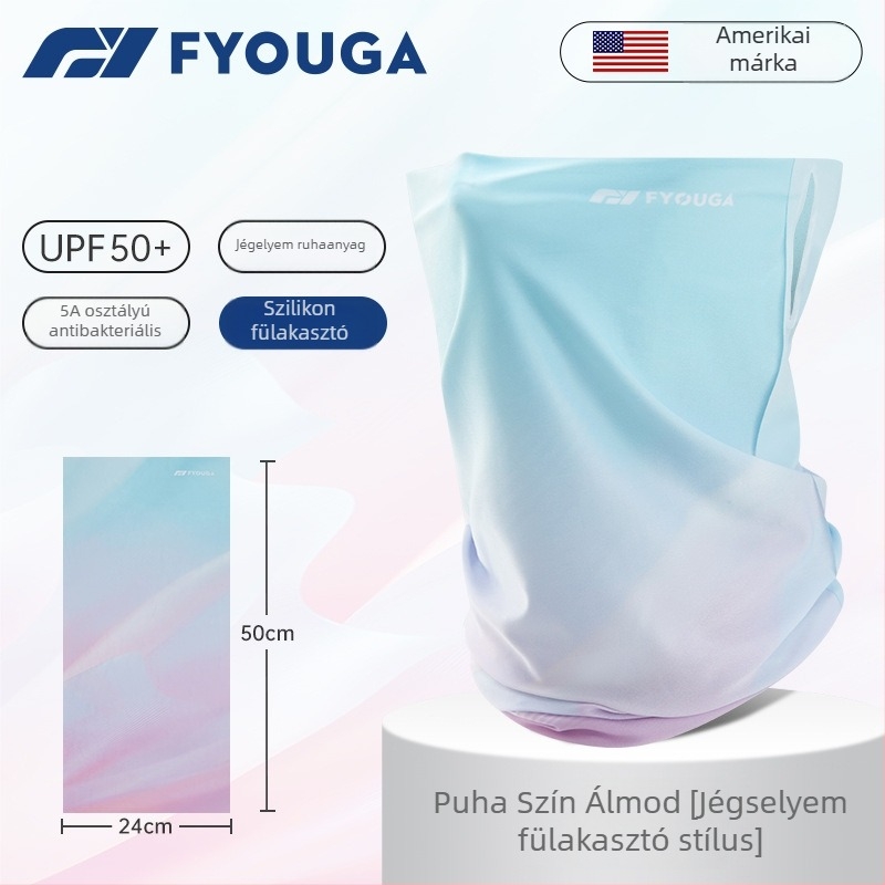 Ice Silk nyakmelegítő túrázáshoz és kerékpározáshoz — szélálló fejkendő és UV védelmet nyújtó arcmaszk
