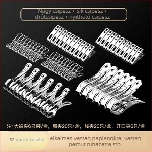 Rozsdamentes acélból készült szárítócsipesz, 201, 658-as modell, zoknikhoz, ingethez, öltönyhöz, nyakkendőhöz és ruhákhoz; nem hajlítható; változó csomagolás