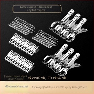 Rozsdamentes acélból készült szárítócsipesz, 201, 658-as modell, zoknikhoz, ingethez, öltönyhöz, nyakkendőhöz és ruhákhoz; nem hajlítható; változó csomagolás