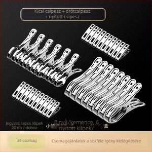 Rozsdamentes acélból készült szárítócsipesz, 201, 658-as modell, zoknikhoz, ingethez, öltönyhöz, nyakkendőhöz és ruhákhoz; nem hajlítható; változó csomagolás