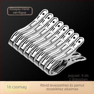 Rozsdamentes acélból készült szárítócsipesz, 201, 658-as modell, zoknikhoz, ingethez, öltönyhöz, nyakkendőhöz és ruhákhoz; nem hajlítható; változó csomagolás