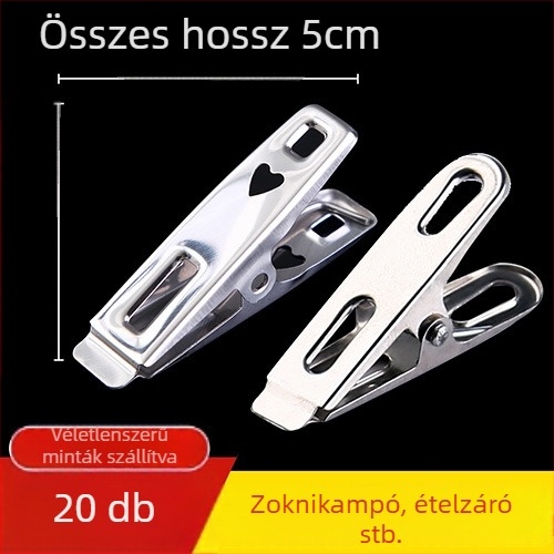 Rozsdamentes acélból készült szárítócsipesz, 201, 658-as modell, zoknikhoz, ingethez, öltönyhöz, nyakkendőhöz és ruhákhoz; nem hajlítható; változó csomagolás