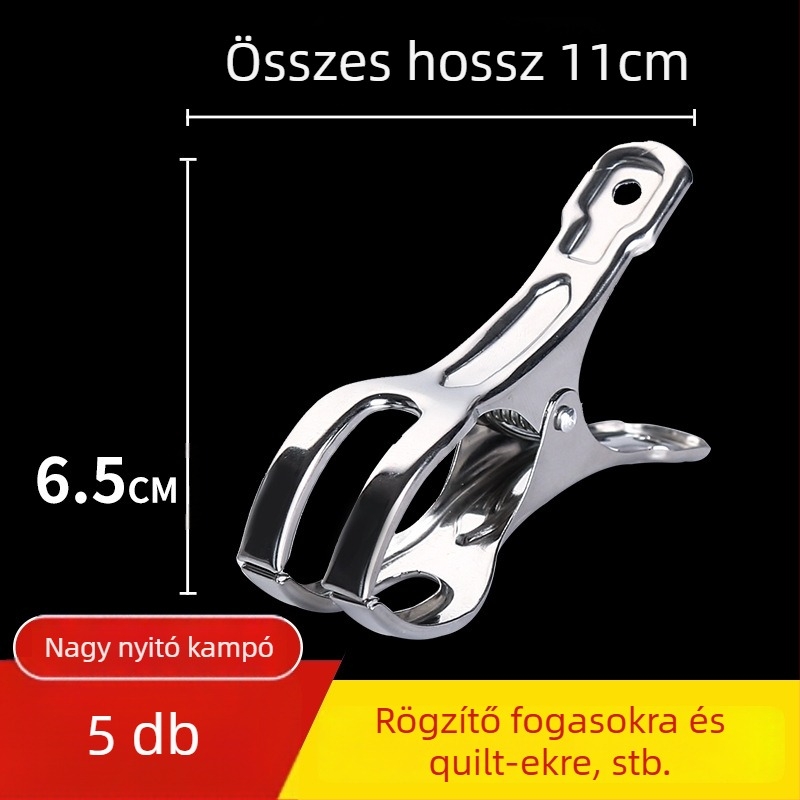 Rozsdamentes acélból készült szárítócsipesz, 201, 658-as modell, zoknikhoz, ingethez, öltönyhöz, nyakkendőhöz és ruhákhoz; nem hajlítható; változó csomagolás