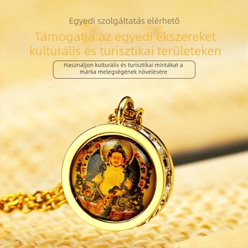 Nyaklánc gyémánttal kirakott, kör alakú medállal – titánacélból, Eternally márka, kézzel készített, könnyű luxus stílus, városi divat