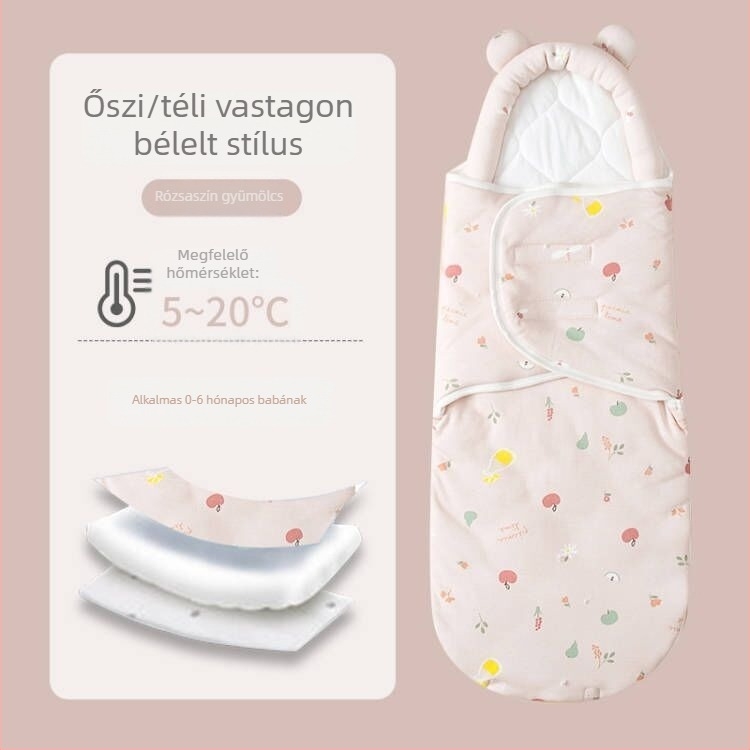 Újszülött alvózsák ölelésre, pamut anyag, állatmintás, 1–3 éveseknek, egész éves használatra — 2025 tavasz