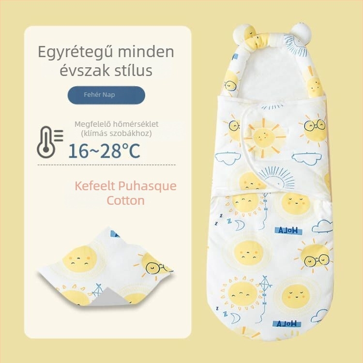 Újszülött alvózsák ölelésre, pamut anyag, állatmintás, 1–3 éveseknek, egész éves használatra — 2025 tavasz