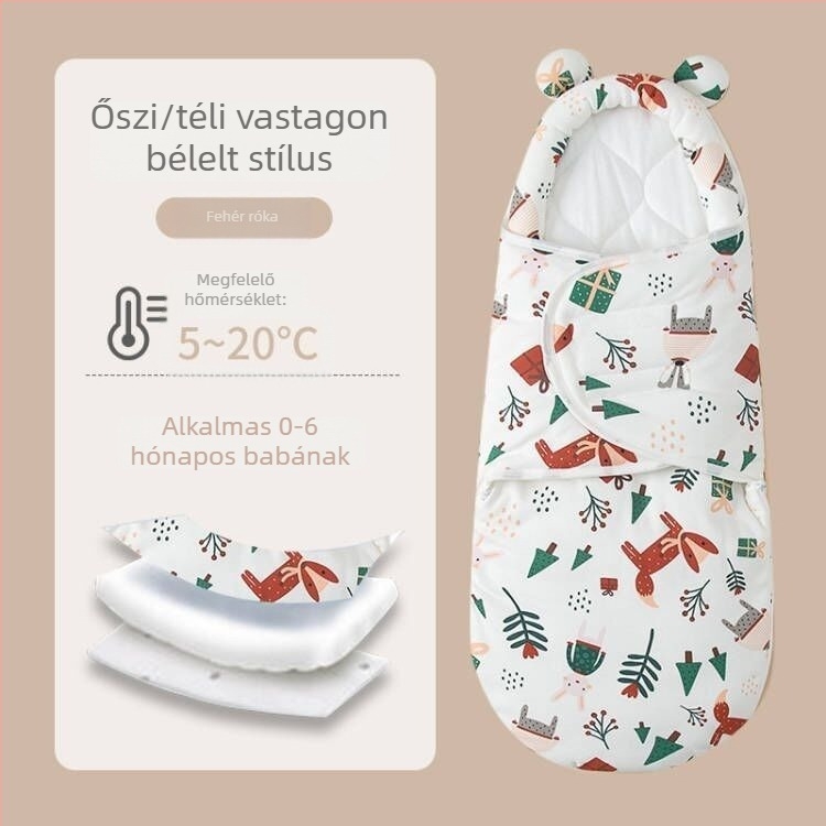 Újszülött alvózsák ölelésre, pamut anyag, állatmintás, 1–3 éveseknek, egész éves használatra — 2025 tavasz