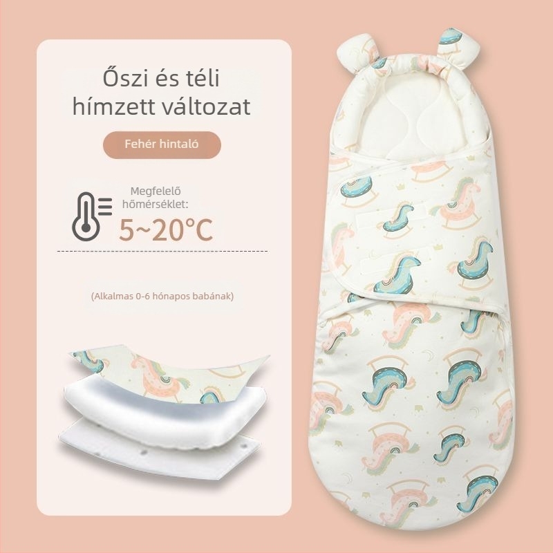 Újszülött alvózsák ölelésre, pamut anyag, állatmintás, 1–3 éveseknek, egész éves használatra — 2025 tavasz