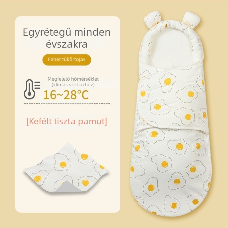 Újszülött alvózsák ölelésre, pamut anyag, állatmintás, 1–3 éveseknek, egész éves használatra — 2025 tavasz