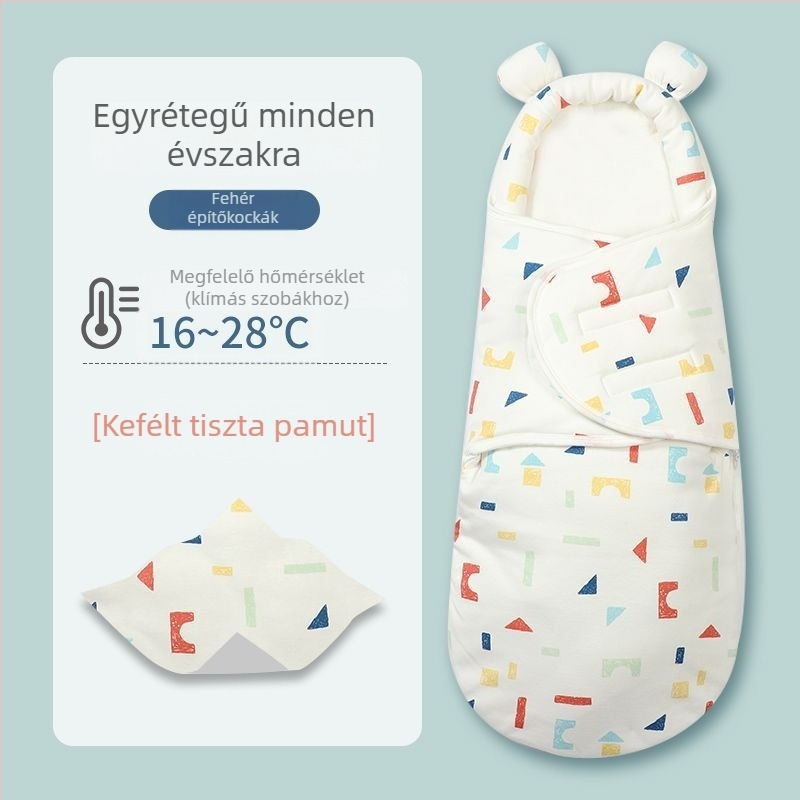Újszülött alvózsák ölelésre, pamut anyag, állatmintás, 1–3 éveseknek, egész éves használatra — 2025 tavasz