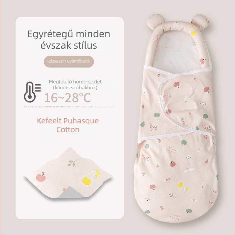 Újszülött alvózsák ölelésre, pamut anyag, állatmintás, 1–3 éveseknek, egész éves használatra — 2025 tavasz