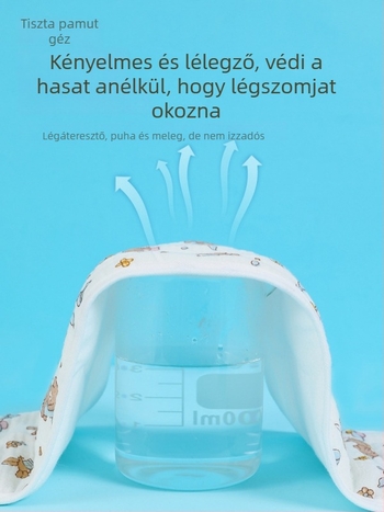 Baba pocakvédő sál, 100% pamut, rajzfilm mintás, őszi 2024, 0–12 hónapos babáknak