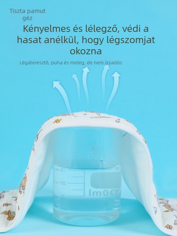 Baba pocakvédő sál, 100% pamut, rajzfilm mintás, őszi 2024, 0–12 hónapos babáknak