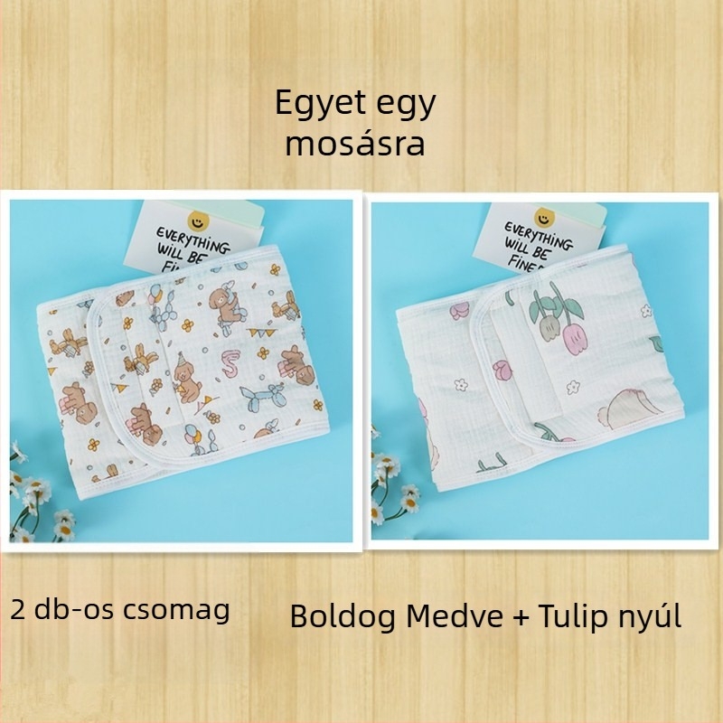 Baba pocakvédő sál, 100% pamut, rajzfilm mintás, őszi 2024, 0–12 hónapos babáknak