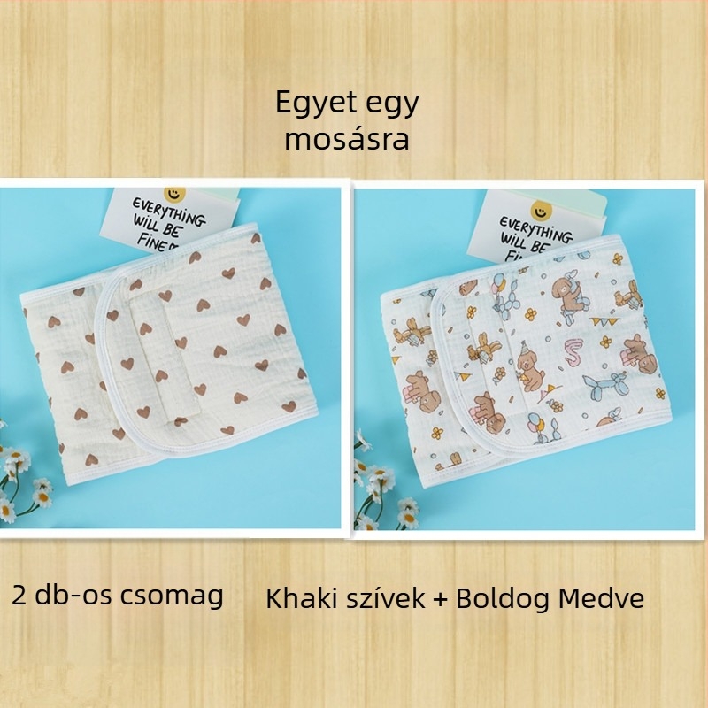 Baba pocakvédő sál, 100% pamut, rajzfilm mintás, őszi 2024, 0–12 hónapos babáknak