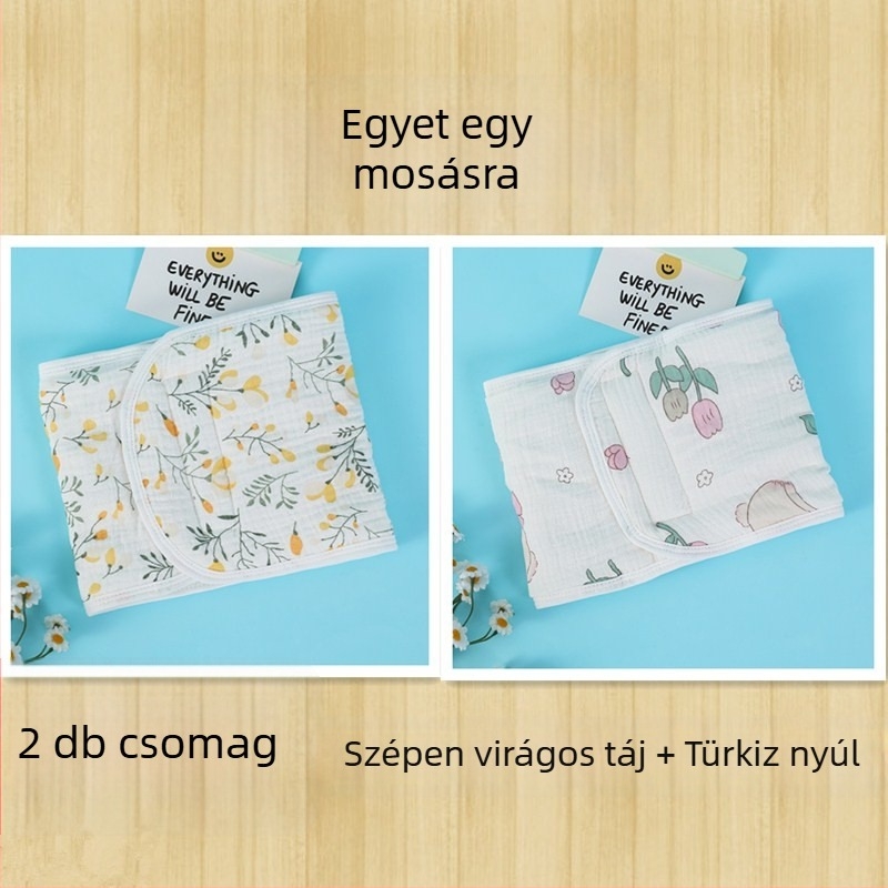 Baba pocakvédő sál, 100% pamut, rajzfilm mintás, őszi 2024, 0–12 hónapos babáknak