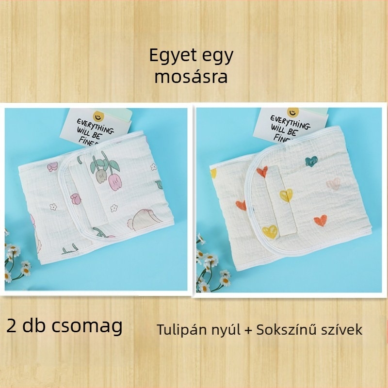 Baba pocakvédő sál, 100% pamut, rajzfilm mintás, őszi 2024, 0–12 hónapos babáknak