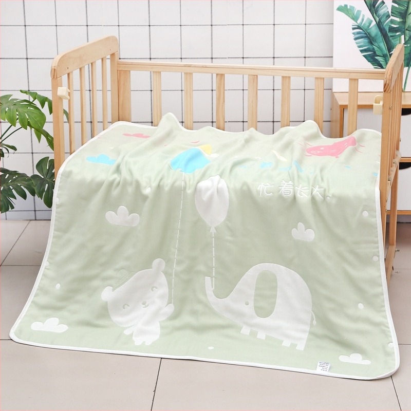 6 rétegű pamut baba törölköző jacquard mintával, gyerekeknek szánt nyári takaró, 99% pamut, tömeg >500 g, személyre szabható feldolgozás