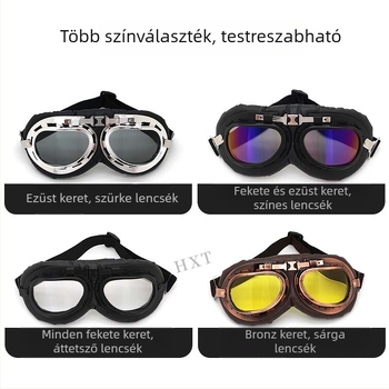 Motorkerékpár szemüveg teljes kerettel, szélálló, lekerekített élek, uniszex, modell Ha 8189