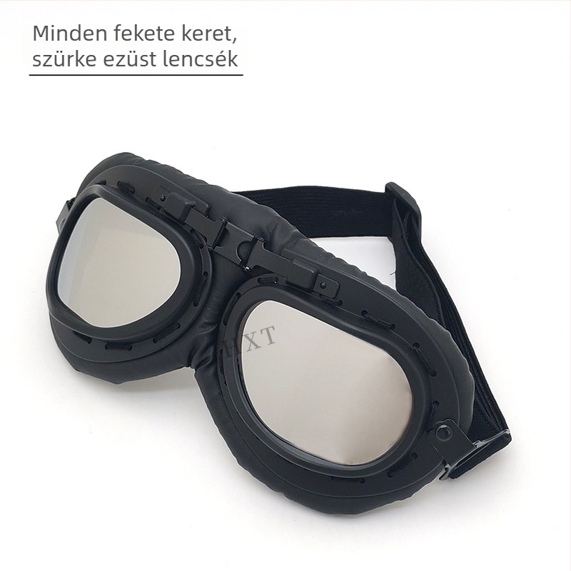 Motorkerékpár szemüveg teljes kerettel, szélálló, lekerekített élek, uniszex, modell Ha 8189