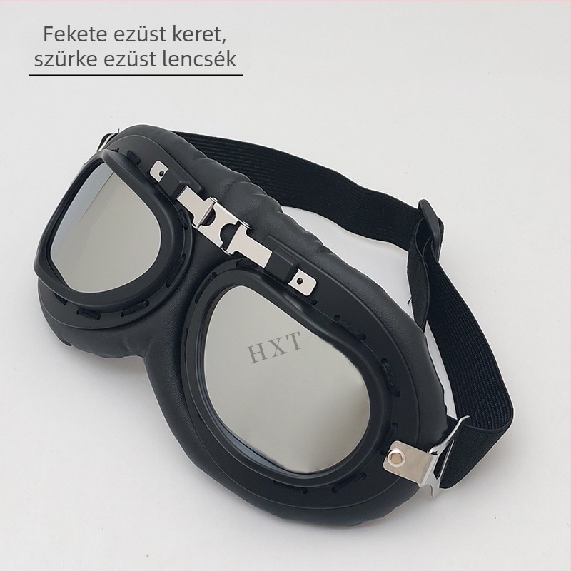 Motorkerékpár szemüveg teljes kerettel, szélálló, lekerekített élek, uniszex, modell Ha 8189