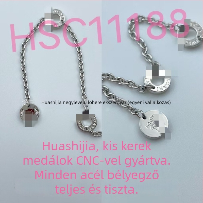 Fekete kerámia nyaklánc kis piros ember medállal, 925 ezüst és 18K rozé arany kiemelések, uniszex