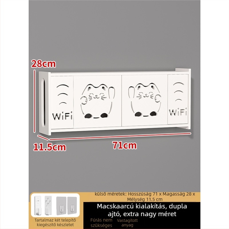 Fali konnektorfedél dekoratív doboz – keret nélküli; keret: fa–műanyag lemez; mag: fa–műanyag lemez; helyiségek: nappali, hálószoba, dolgozószoba, étterem, előszoba; stílus: modern minimalista