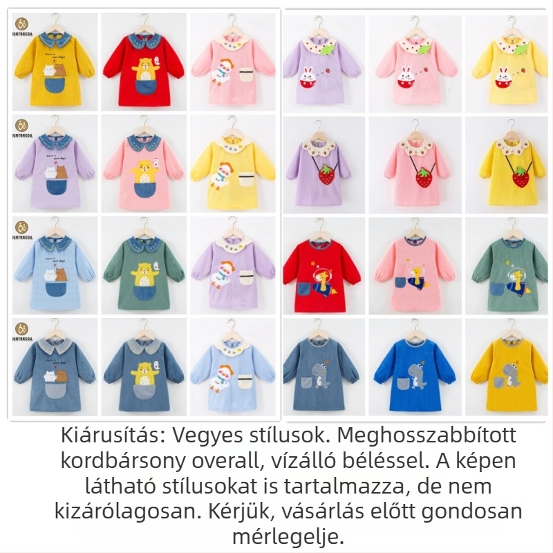 Hosszított hosszúságú gyerekvédőköpeny nagyobb gyerekeknek, óvodai kabát, puha és kényelmes