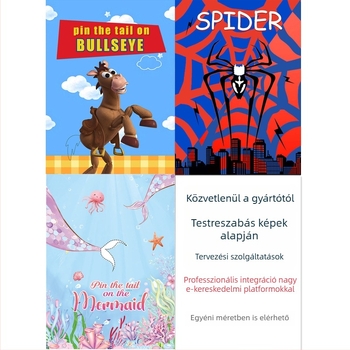 Gyerekeknek szóló parti poszterek készlete szemmaszkos játékkal, Monster Truck poszter és matricák; anyag: papír; minta: városi hős poszter; stílus: cartoon, party; téma: Little Spider