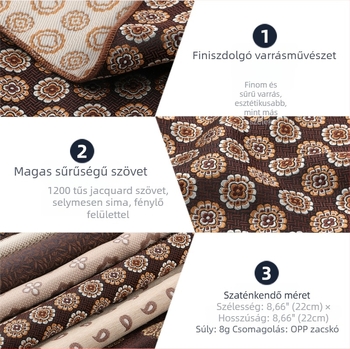 Zsebkendő kendő jacquard csíkos mintával, poliészterfonalból, laza stílus.