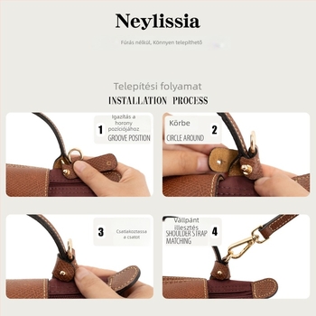Nellis vállpánt kiegészítő Longchamp Mini Dumpling táskákhoz — kis nylon vállpánt, lyukasztás nélküli csat