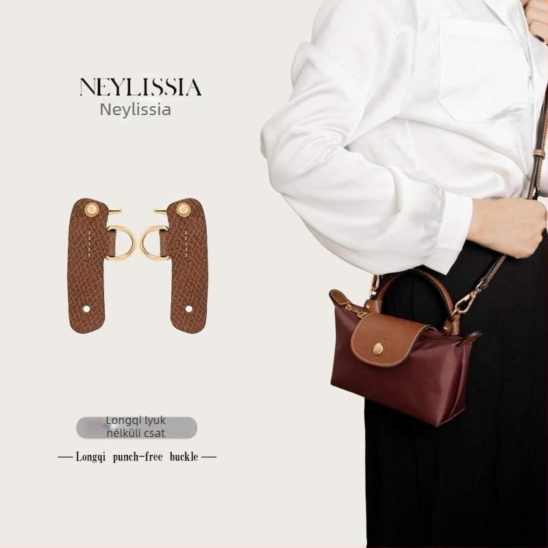 Nellis vállpánt kiegészítő Longchamp Mini Dumpling táskákhoz — kis nylon vállpánt, lyukasztás nélküli csat