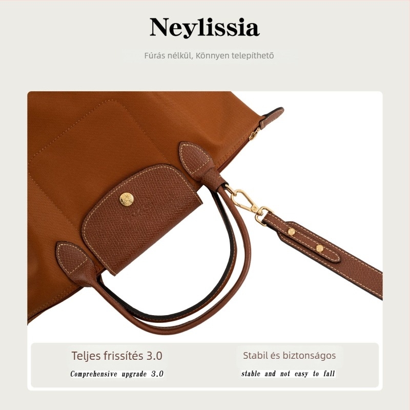 Nellis vállpánt kiegészítő Longchamp Mini Dumpling táskákhoz — kis nylon vállpánt, lyukasztás nélküli csat