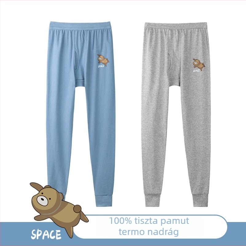 Tinédzser korosztályú pamut termo nadrág – ősz/tél, vastag anyag 201–250 g/m², egy réteg, anime mintázat, 13–18 éveseknek