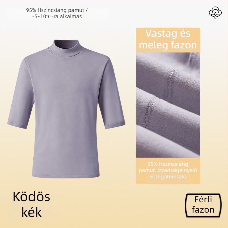 Női pamut termikus felső V-nyakú, ujj nélküli, dupla rétegű alapréteg őszi-téli viseletre