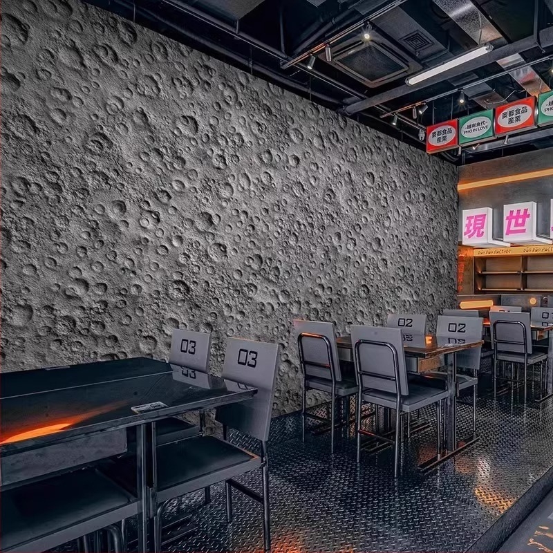 3D Holdfelszín-relief tapéta - ipari stílusú csillagos ég, szennyeződésálló, kémiai rost, 3 rétegű alap